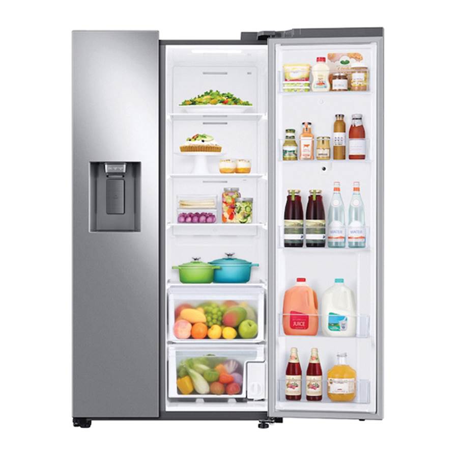 Side by Side Refrigerator with Family Hub, Stainless, 27 cu-ft