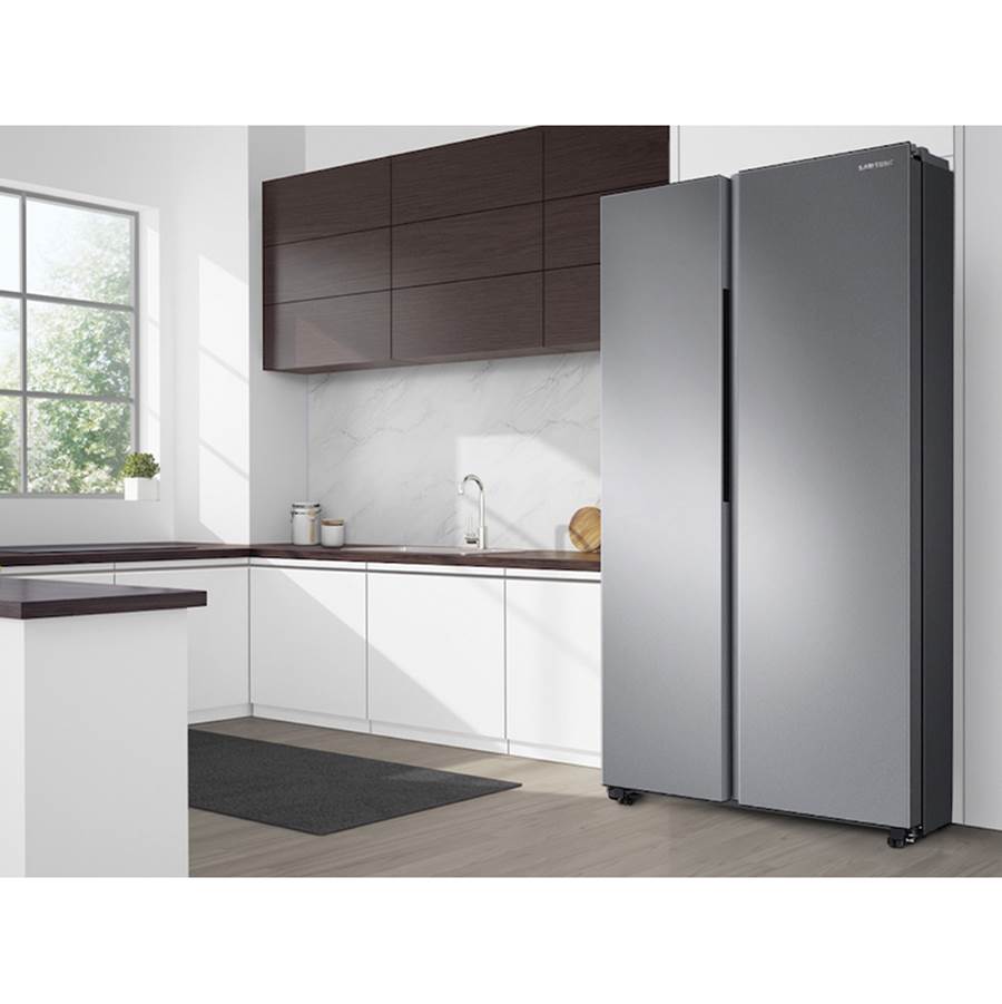Smart Side by Side Refrigerator with Large Capacity, Stainless Steel, 27.4 cu-ft