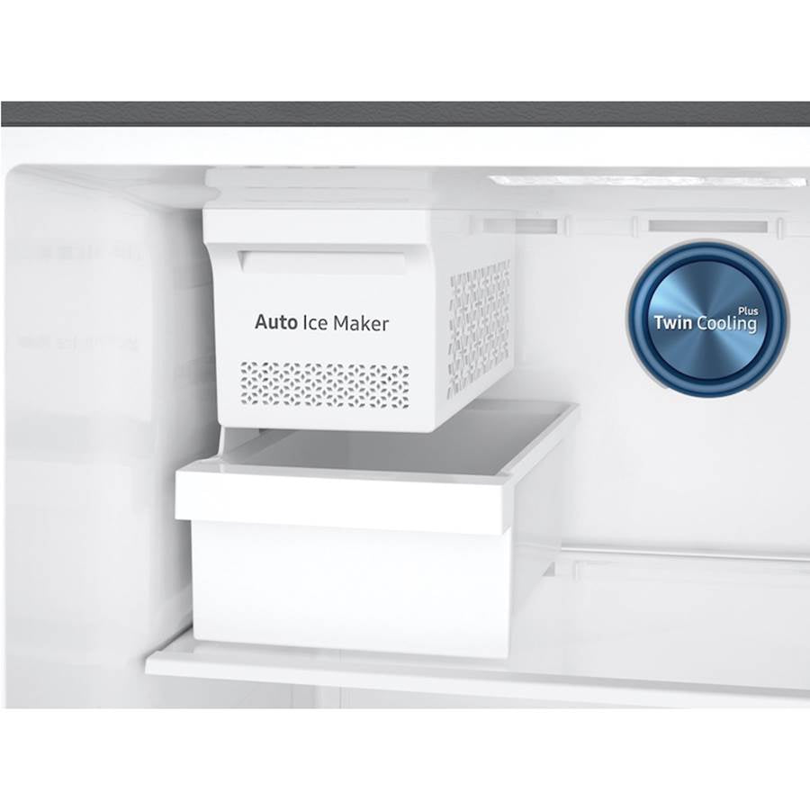Factory installed Ice Maker, Top Mount, Black Stainless, 18 cu-ft