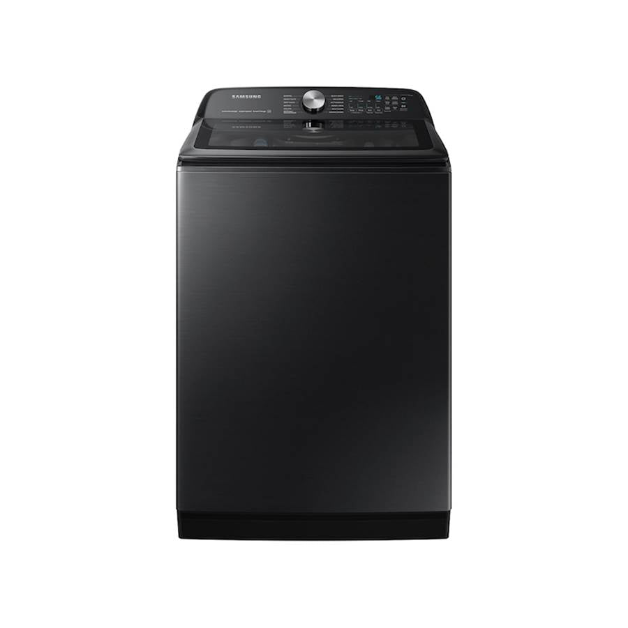 Samsung - Smart Activewave Agitator Top Load Washer with Super Speed, 5.1 cu-ft - Brushed Black