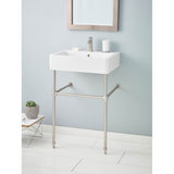 Cheviot Products - Nuovella Console Sink, 23.5'', White, Single Hole Drilling, Chrome Legs - Chrome