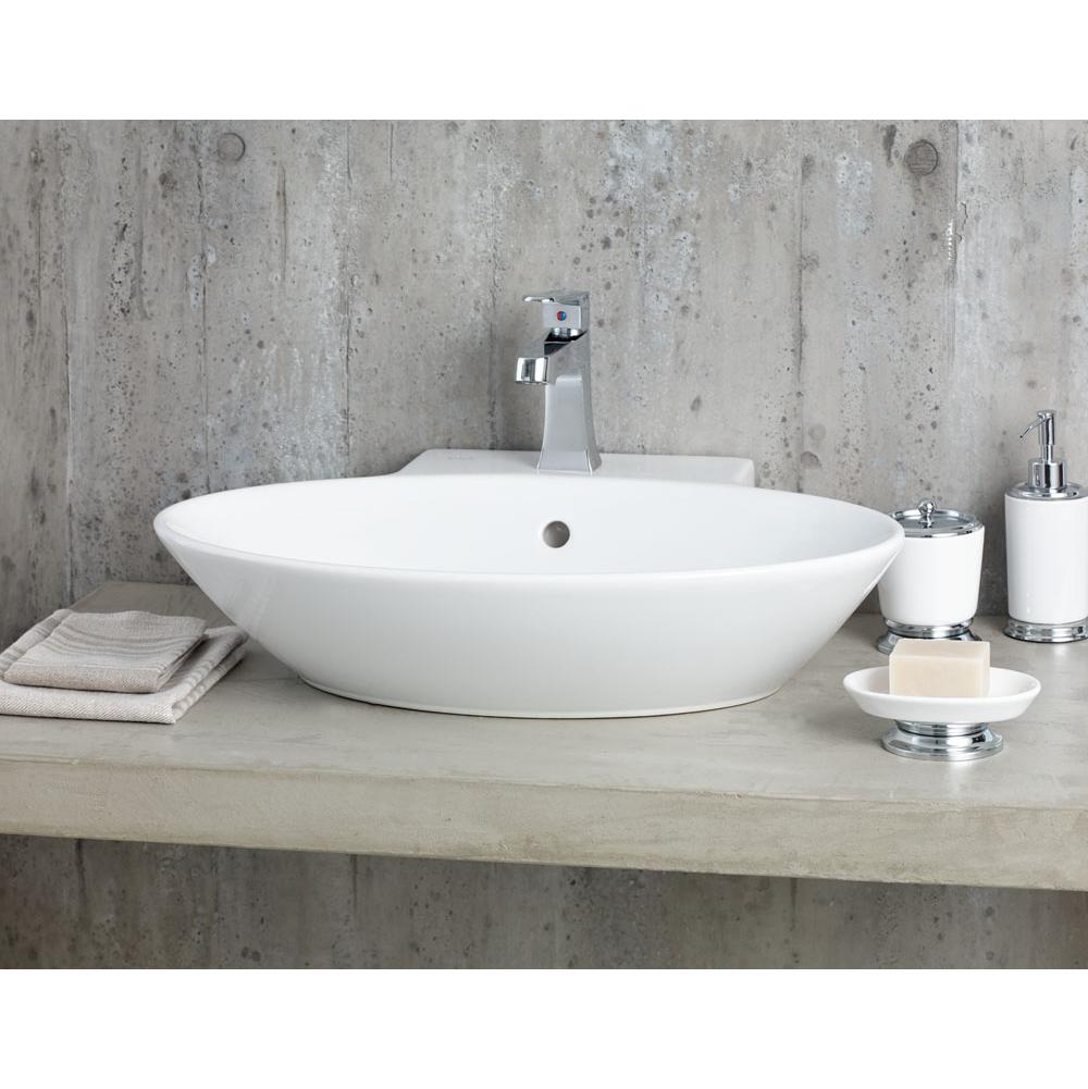 Cheviot Products - Geo Vessel Sink, White, Single Hole Drilling - White