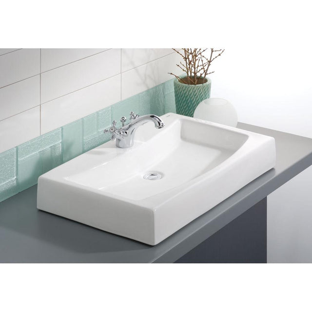 Cheviot Products - Mediterranean  Vessel Sink, White, 8'' Drilling - White