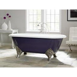 Cheviot Products - CARLTON Cast Iron Bathtub with Faucet Holes - White Interior with White Exterior and Antique Bronze Feet