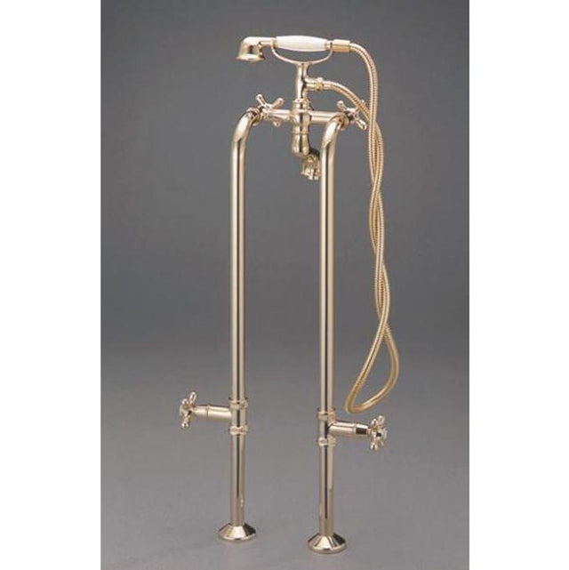 Cheviot Products - Free Standing Heavy Duty Water Supply Lines with Stop Valves - Polished Nickel