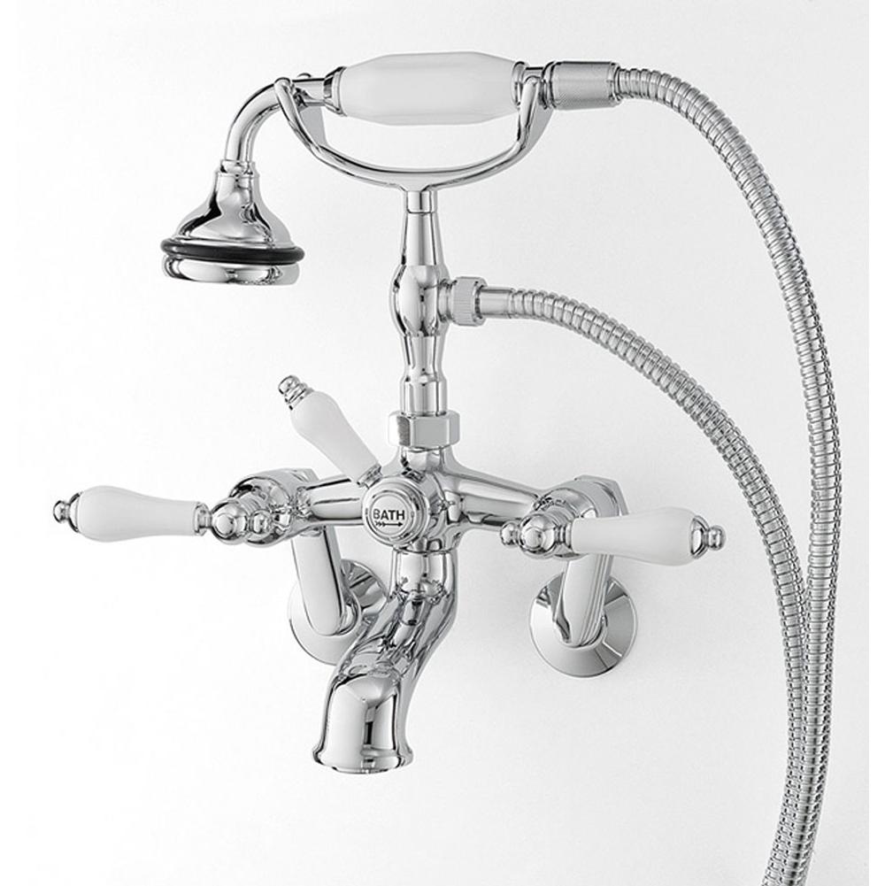 Cheviot Products - 5100 SERIES Wall-Mount Tub Filler - Lever Handles - Porcelain Accents - Polished Nickel