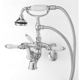 Cheviot Products - 5100 SERIES Wall-Mount Tub Filler - Lever Handles - Porcelain Accents - Polished Nickel