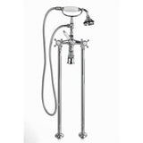 Cheviot Products - 5100 SERIES Free-Standing Tub Filler - Cross Handles - Porcelain Accents - Chrome