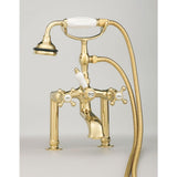 Cheviot Products - 5100 SERIES Offset Deck-Mount Tub Filler - Lever Handles - Porcelain Accents - Polished Nickel