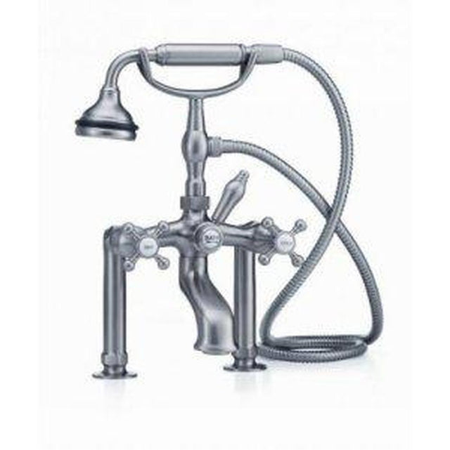 Cheviot Products - 5100 SERIES Wall-Mount Tub Filler - Cross Handles - Metal Accents - Antique Bronze