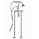 Cheviot Products - 5100 SERIES Free-Standing Tub Filler - Cross Handles - Metal Accents - Chrome
