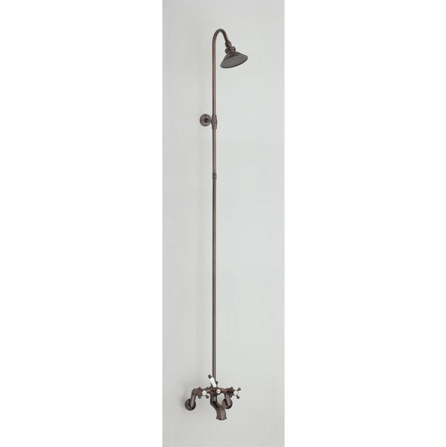 Cheviot Products - 5100 SERIES Tub Filler with Overhead Shower - Cross Handles - Polished Brass
