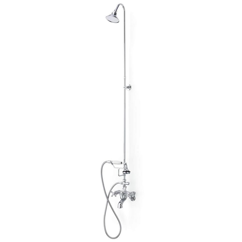 Cheviot Products - 5100 SERIES Tub Filler with Hand Shower and Overhead Shower - Cross Handles - Chrome