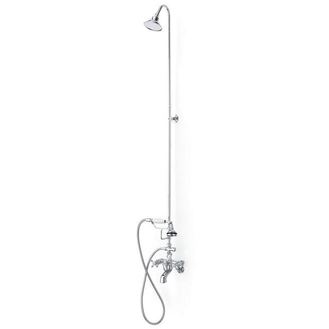 Cheviot Products - 5100 SERIES Tub Filler with Hand Shower and Overhead Shower - Cross Handles - Chrome