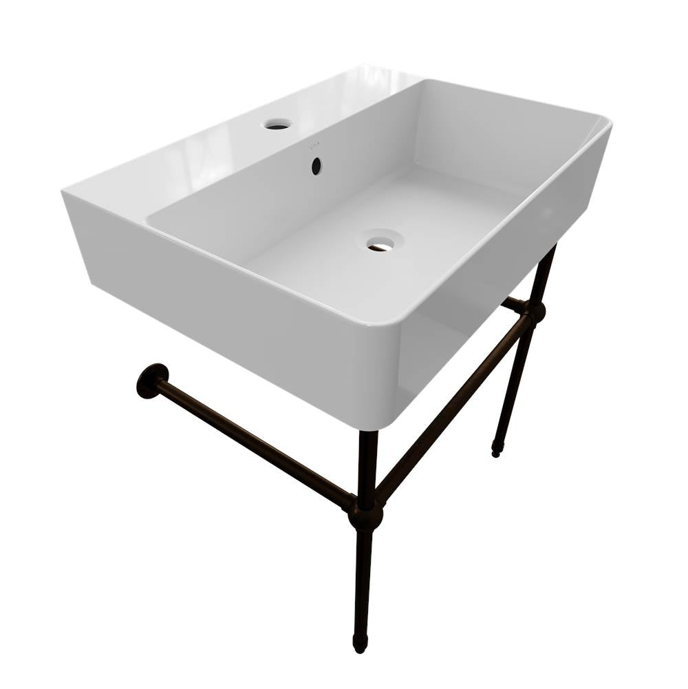 Cheviot Products - NUO 2 Console - White, Antique Bronze