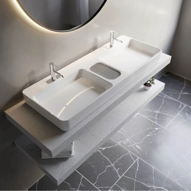 Cheviot Products - INFINITY DOUBLE Vessel Sink - White