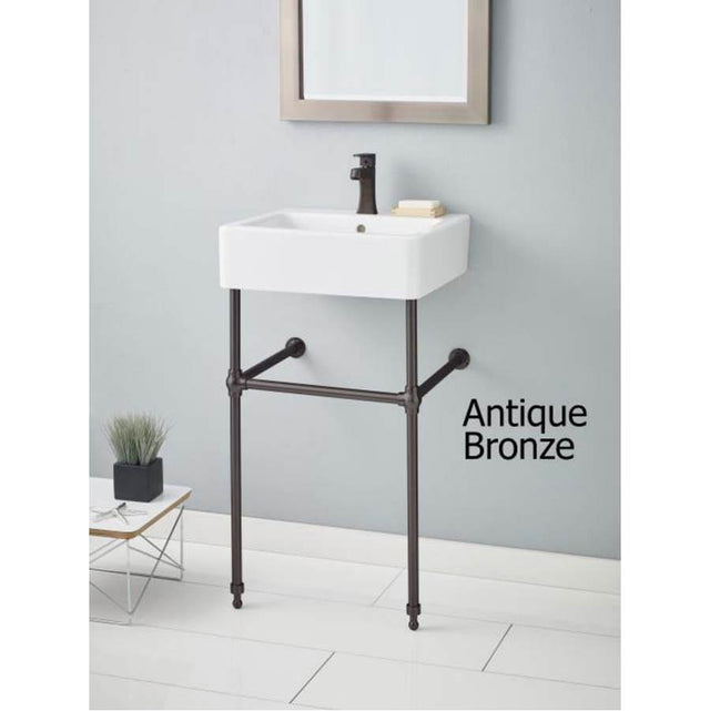 Cheviot Products - Nuovella Console Sink, 23.5'', White, Single Hole Drilling, Matte Black Legs