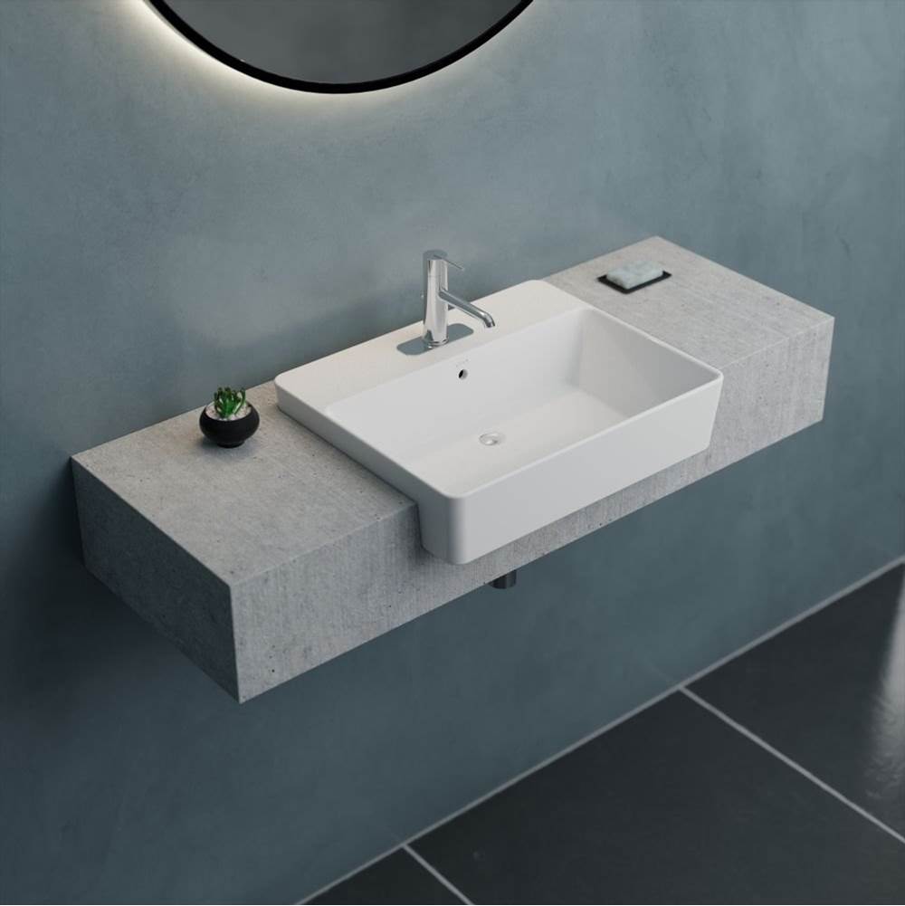 Cheviot Products - NuO 2 Semi-Recessed Sink - White
