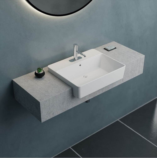 Cheviot Products - NuO 2 Semi-Recessed Sink - White