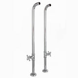 Cheviot Products - Free Standing Heavy Duty Water Supply Lines with Stop Valves - Extra Long - Satin Brass