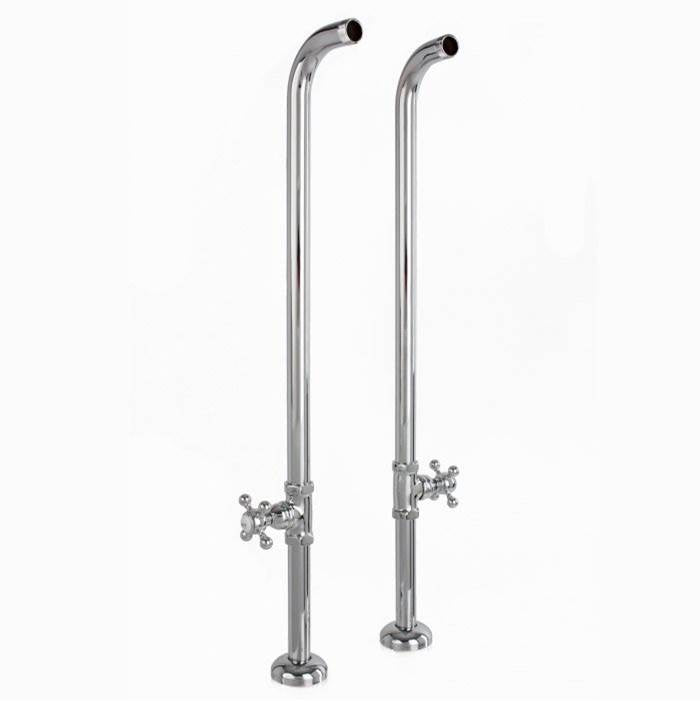 Cheviot Products - Free Standing Heavy Duty Water Supply Lines with Stop Valves - Satin Brass