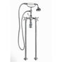 Cheviot Products - 5100 SERIES Free-Standing Tub Filler - Cross Handles - Porcelain Accents - Brushed Nickel