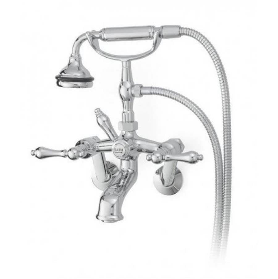 Cheviot Products - 5100 SERIES Wall-Mount Tub Filler - Lever Handles - Metal Accents - Satin Brass