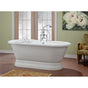Cheviot Products - REGAL Cast Iron Bathtub with Pedestal Base and Continuous Rolled Rim - White Interior with White Exterior
