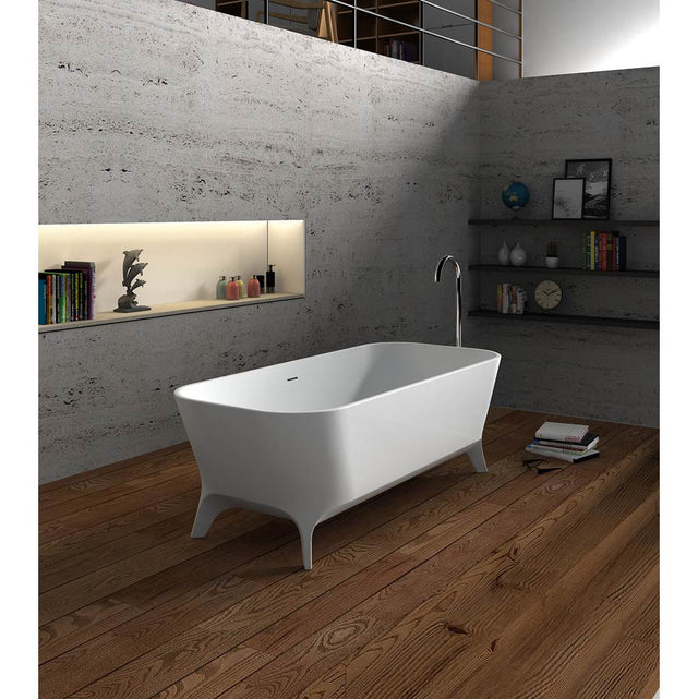 Cheviot Products - PALERMO Solid Surface Bathtub - White Interior with White Exterior