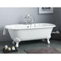 Cheviot Products - Regal Tub, 68'', White, Flat, Polished Brass Shaughnessy Feet - Polished Brass