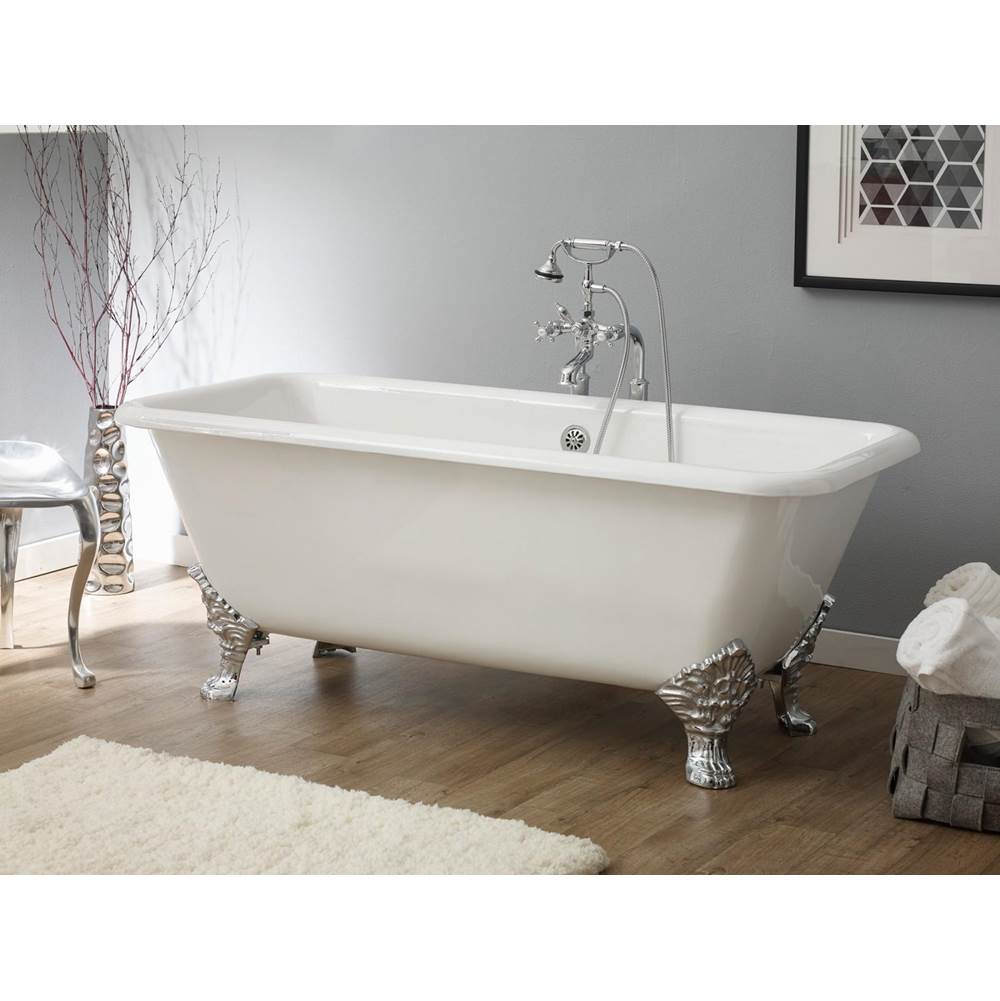 Cheviot Products - SPENCER Cast Iron Bathtub - White Interior with White Exterior and White Feet