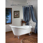 Cheviot Products - SLIPPER Cast Iron Bathtub with Continuous Rolled Rim - White Interior with White Exterior and White Feet