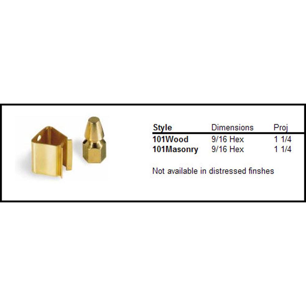 Colonial Bronze - 0.5625'' diameter Brass Shutter Holder Bullet Clip for Masonry Installation hand finished in Burnished Brass - Burnished Brass