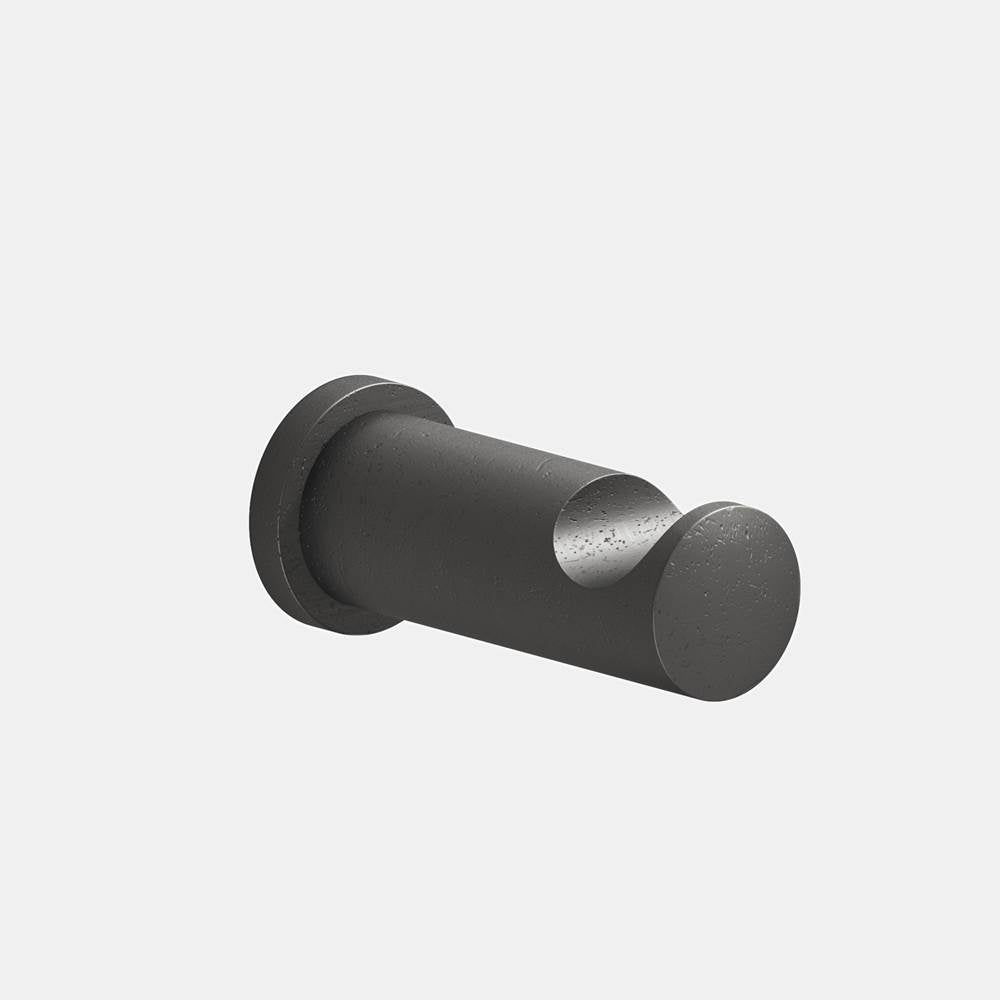 Colonial Bronze - 1'' diameter Round Hook hand finished in Distressed Satin Black and Distressed Satin Black - Distressed Satin Black,Distressed Satin Black