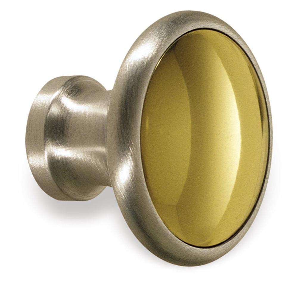 Colonial Bronze - 1.25'' diameter Round Cabinet Knob, Back-to-Back Shower Door Knob Kit hand finished in Satin Chrome and Light Statuary Bronze - Satin Chrome,Light Statuary Bronze