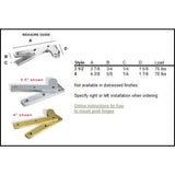 Colonial Bronze - 3.875'' overall Fixed pin pivot Hinge hand finished in Distressed Pewter - Distressed Pewter