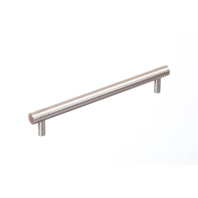 Colonial Bronze - 6'' center-to-center, 7'' overall, 0.5'' diameter Round, grooved Cabinet Pull, Door Pull with straight posts hand finished in Heritage Bronze - Heritage Bronze
