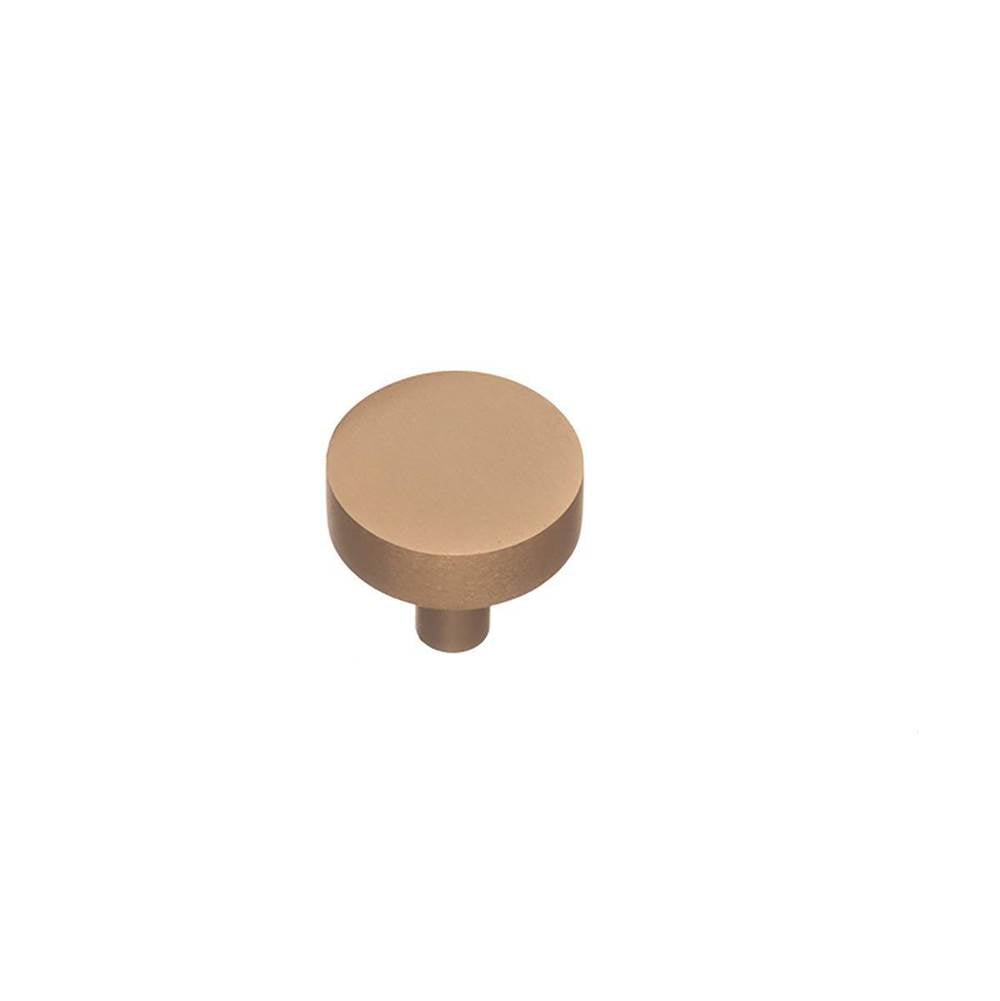 Colonial Bronze - 1.25'' diameter Round Cabinet Knob with straight post hand finished in Satin Copper - Satin Copper