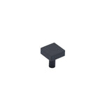 Colonial Bronze - 1'' Square Cabinet Knob with straight post hand finished in Matte Satin Black - Matte Satin Black