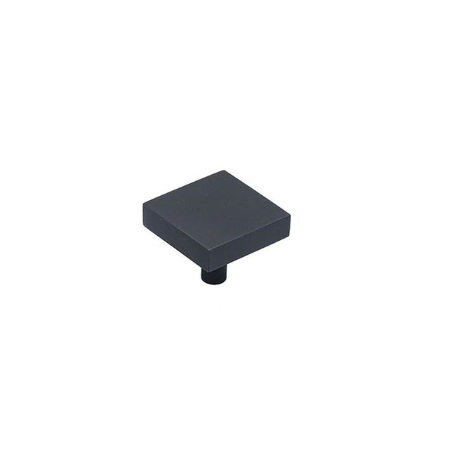 Colonial Bronze - 1.5'' Square Cabinet Knob with straight post hand finished in Matte Satin Brass - Matte Satin Brass