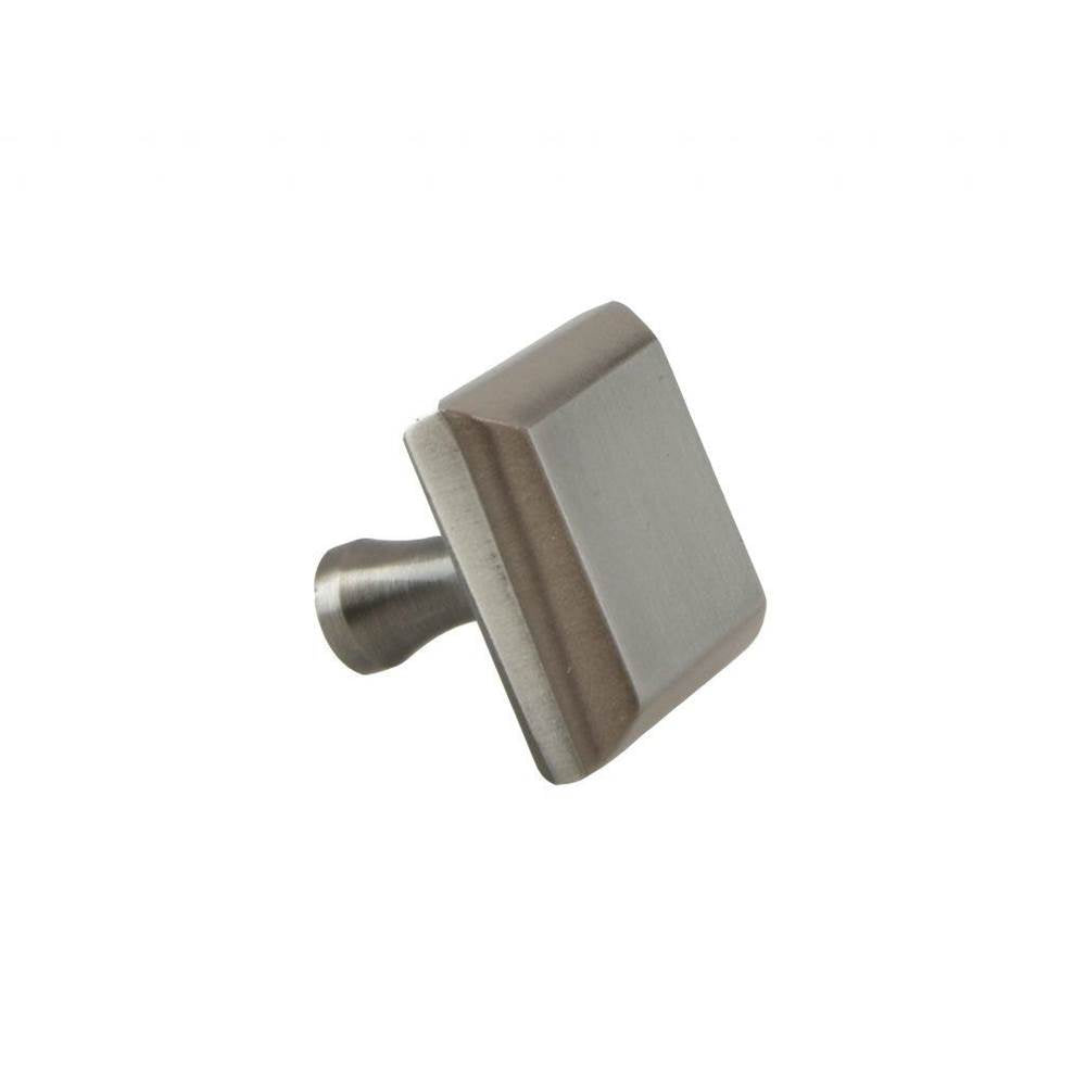 Colonial Bronze - 1.5'' Square, beveled Cabinet Knob with flared post hand finished in Matte Satin Black - Matte Satin Black