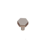 Colonial Bronze - 1'' Hexagonal Cabinet Knob with straight post hand finished in Matte Satin Black - Matte Satin Black