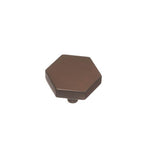 Colonial Bronze - 1.5'' Hexagonal Cabinet Knob with straight post hand finished in Matte Satin Brass - Matte Satin Brass