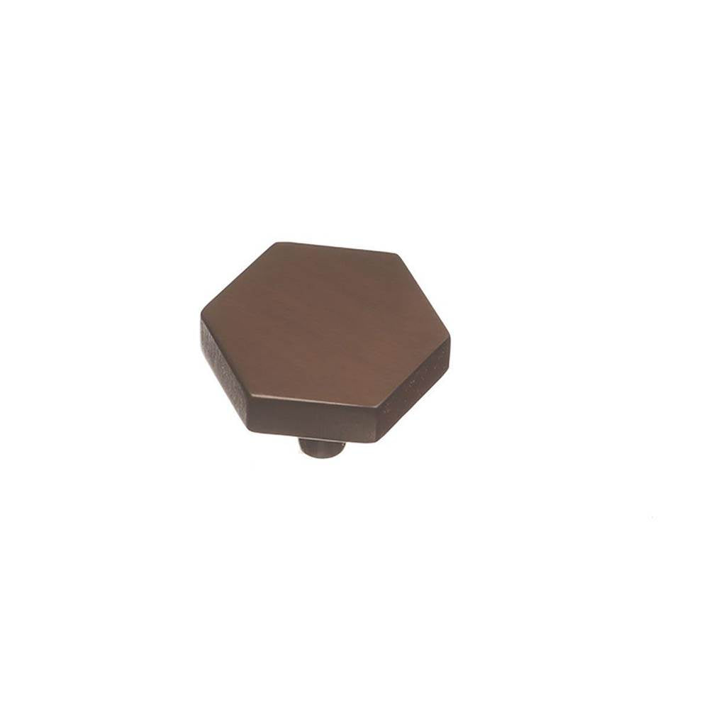 Colonial Bronze - 1.5'' Hexagonal Cabinet Knob with straight post hand finished in Matte Light Statuary Bronze - Matte Light Statuary Bronze