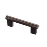 Colonial Bronze - 3'' center-to-center, 4'' overall, 0.5'' diameter Round Cabinet Pull With rectangular posts hand finished in Matte Satin Copper - Matte Satin Copper