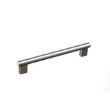 Colonial Bronze - 8'' center-to-center, 9.5'' overall, 0.625'' diameter Round Cabinet Pull, Appliance Pull, Door Pull, Shower Door Pull With rectangular posts hand finished in Matte Dark Statuary Bronze - Matte Dark Statuary Bronze