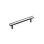Colonial Bronze - 4'' center-to-center, 5'' overall, 0.5'' diameter Round, banded and single-knurled Cabinet Pull with straight posts hand finished in Matte Satin Brass - Matte Satin Brass