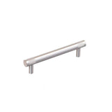 Colonial Bronze - 6'' center-to-center, 7.5'' overall, 0.625'' diameter Round, banded and single-knurled Cabinet Pull, Door Pull with straight posts hand finished in Matte Satin Brass - Matte Satin Brass