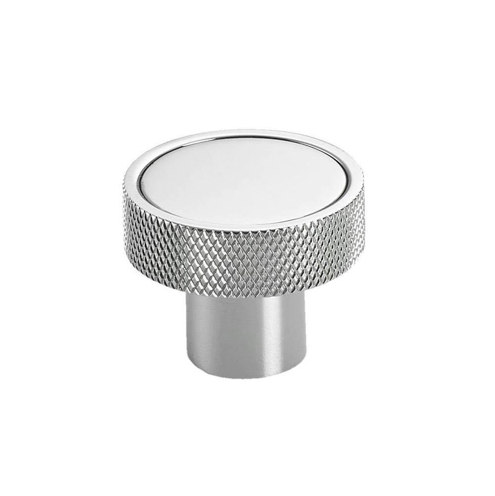 Colonial Bronze - 1.25'' diameter Round, diamond-knurled sandwich Cabinet Knob hand finished in Weathered Brass - Weathered Brass