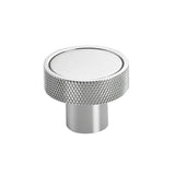 Colonial Bronze - 1.25'' diameter Round, diamond-knurled sandwich Cabinet Knob hand finished in Weathered Brass - Weathered Brass